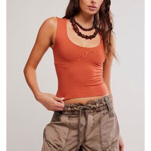 Free People clean lines muscle cami in Rust Orange